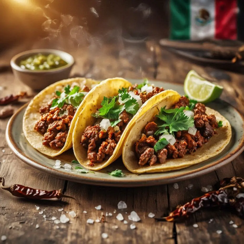 Carne Molida (Ground Beef) Taco Mexican Style served at Melendez Imports in Berrien Springs, MI