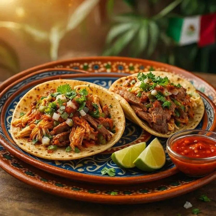 Pollo and Carne Asada (Chicken & Steak) Taco Mexican Style served at Melendez Imports in Berrien Springs, MI