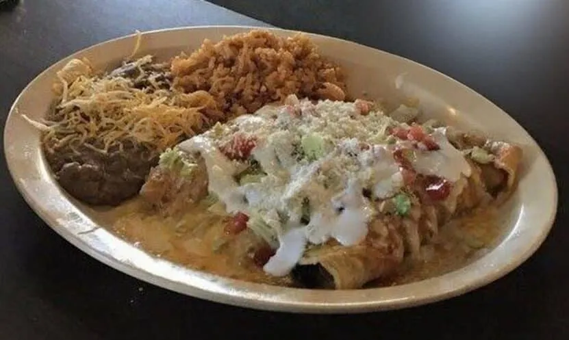 Enchiladas served at Melendez Imports in Berrien Springs, MI