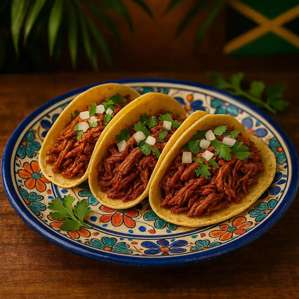 Jerk Chicken Taco Mexican Style served at Melendez Imports in Berrien Springs, MI