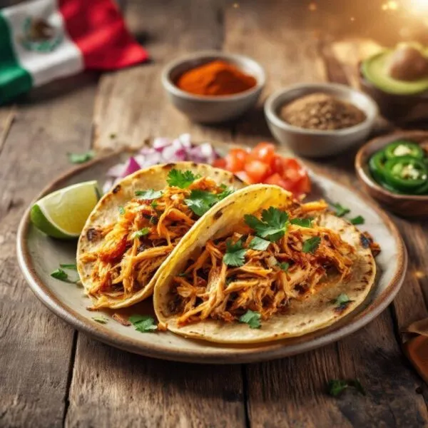 Shredded Chicken Taco Mexican Style
