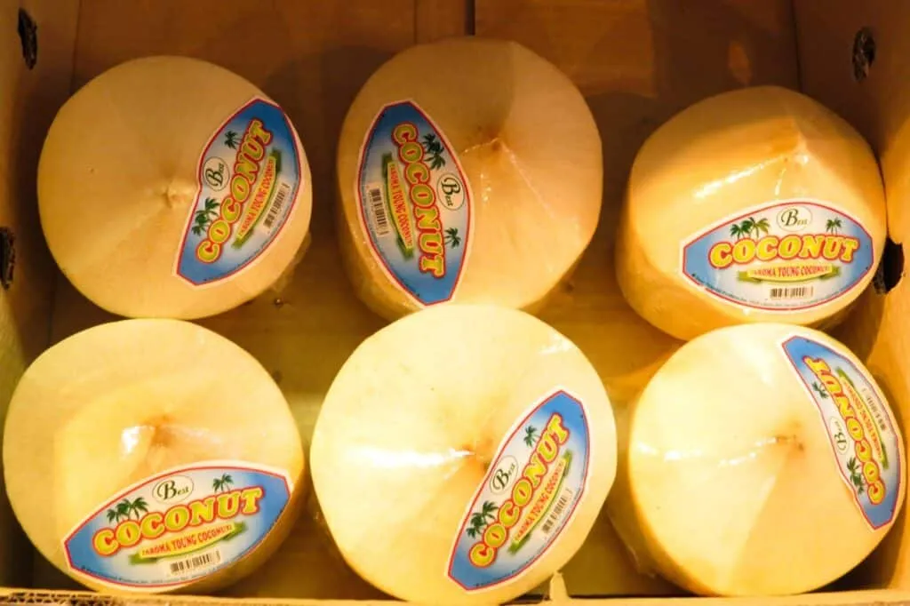 Coconuts sold at Melendez Imports in Berrien Springs, Michigan