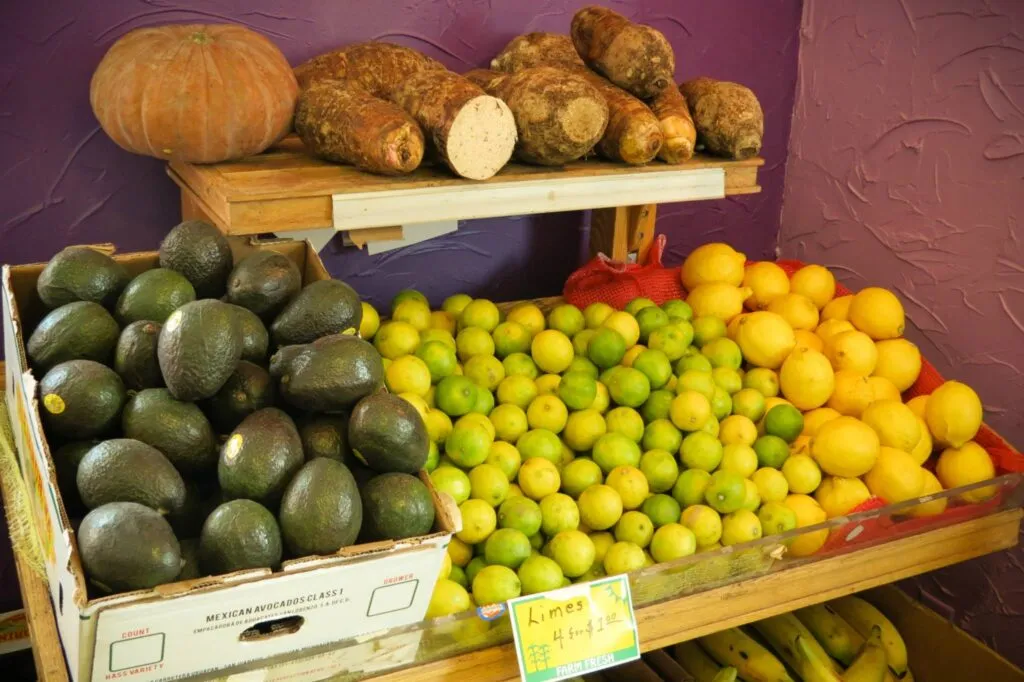 Fresh produce sold at Melendez Imports in Berrien Springs, Michigan